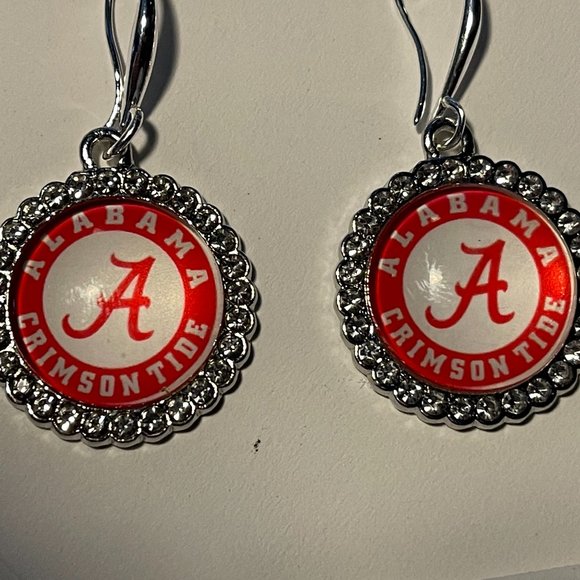 Alabama Crimson Tide NCAA Fashion Dangle Rhinestone Earrings NEW - Picture 4 of 5